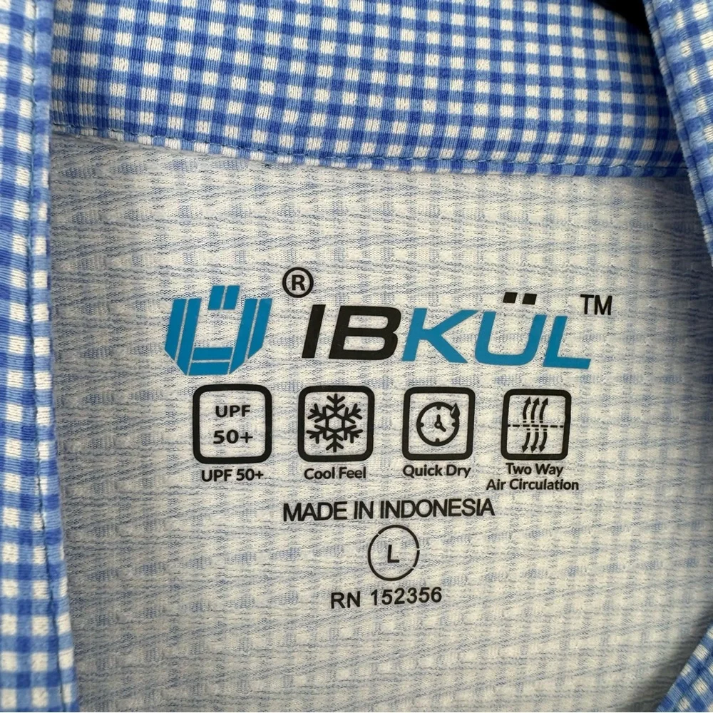 IBKUL Top Women’s Size Large Long Sleeve Check Print Mock Neck 1/4 Zip B…_4